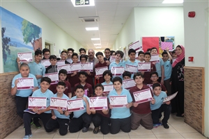 تكريم طلاب مسابقة تحدي القراءة العربي ونادي القراء في مدارس النظم الحديثة / ذكور